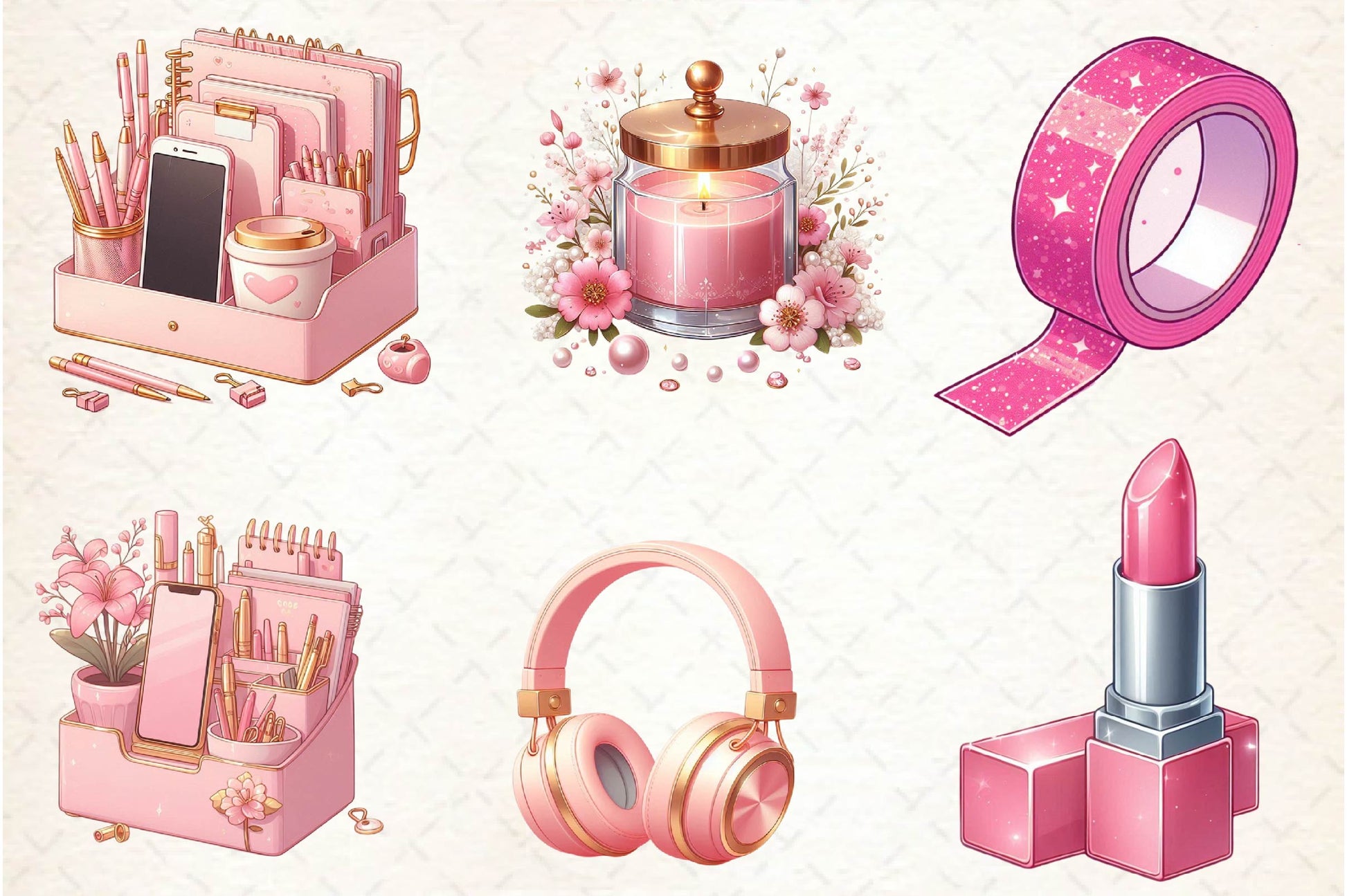 Glam & Pink Planner Clipart Bundle - CraftNest - Digital Crafting and Art