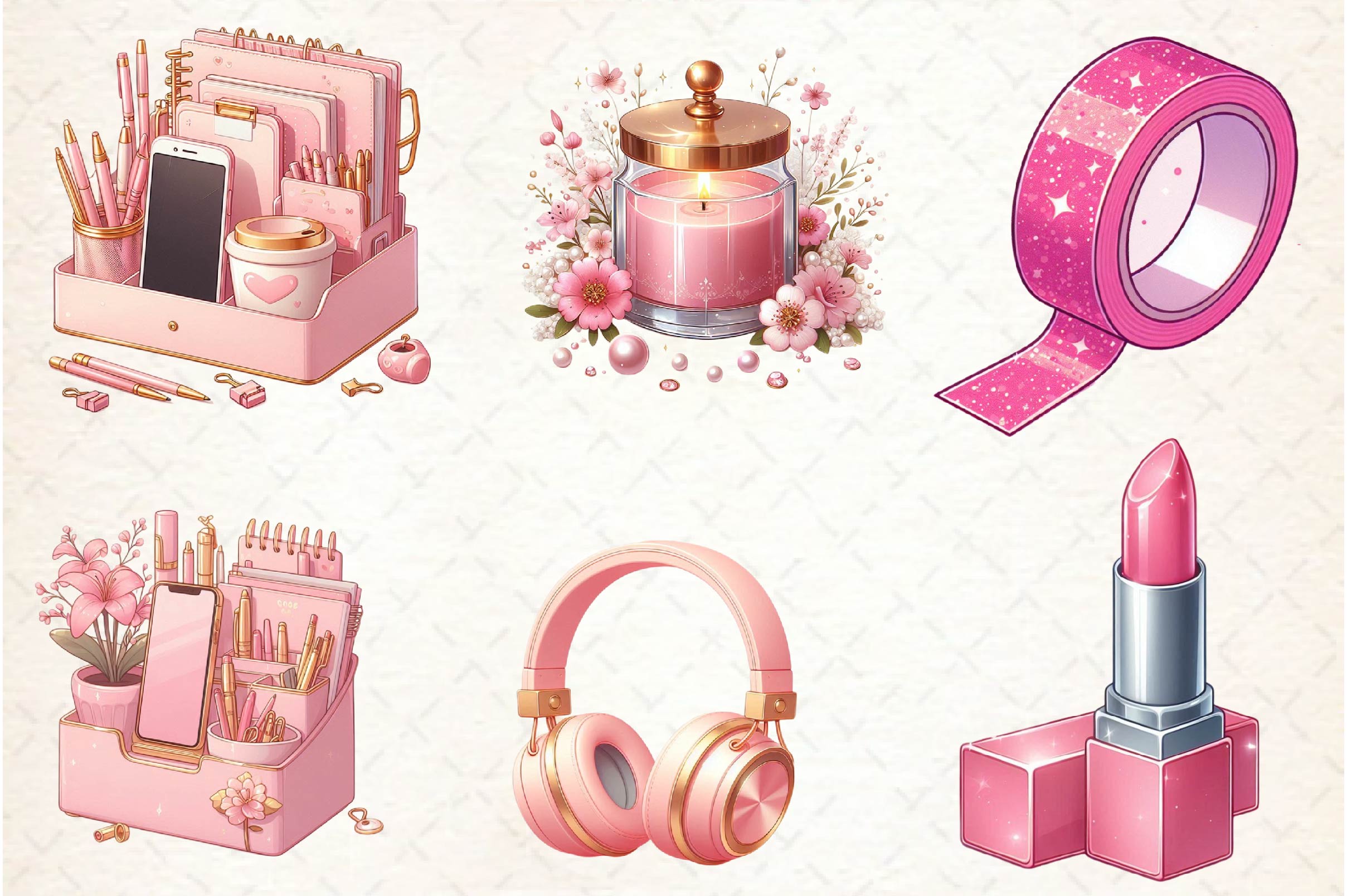 Glam & Pink Planner Clipart Bundle - CraftNest - Digital Crafting and Art