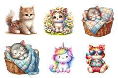 Cute Plush Toy Cat Clipart Bundle - CraftNest - Digital Crafting and Art