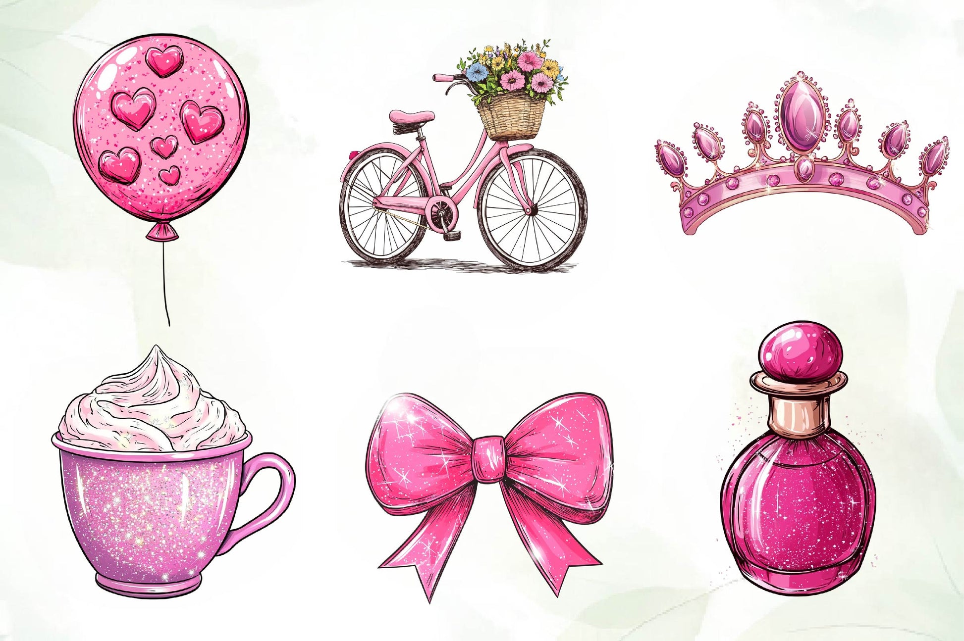 Glitter Pink Girl Clipart Bundle - CraftNest - Digital Crafting and Art