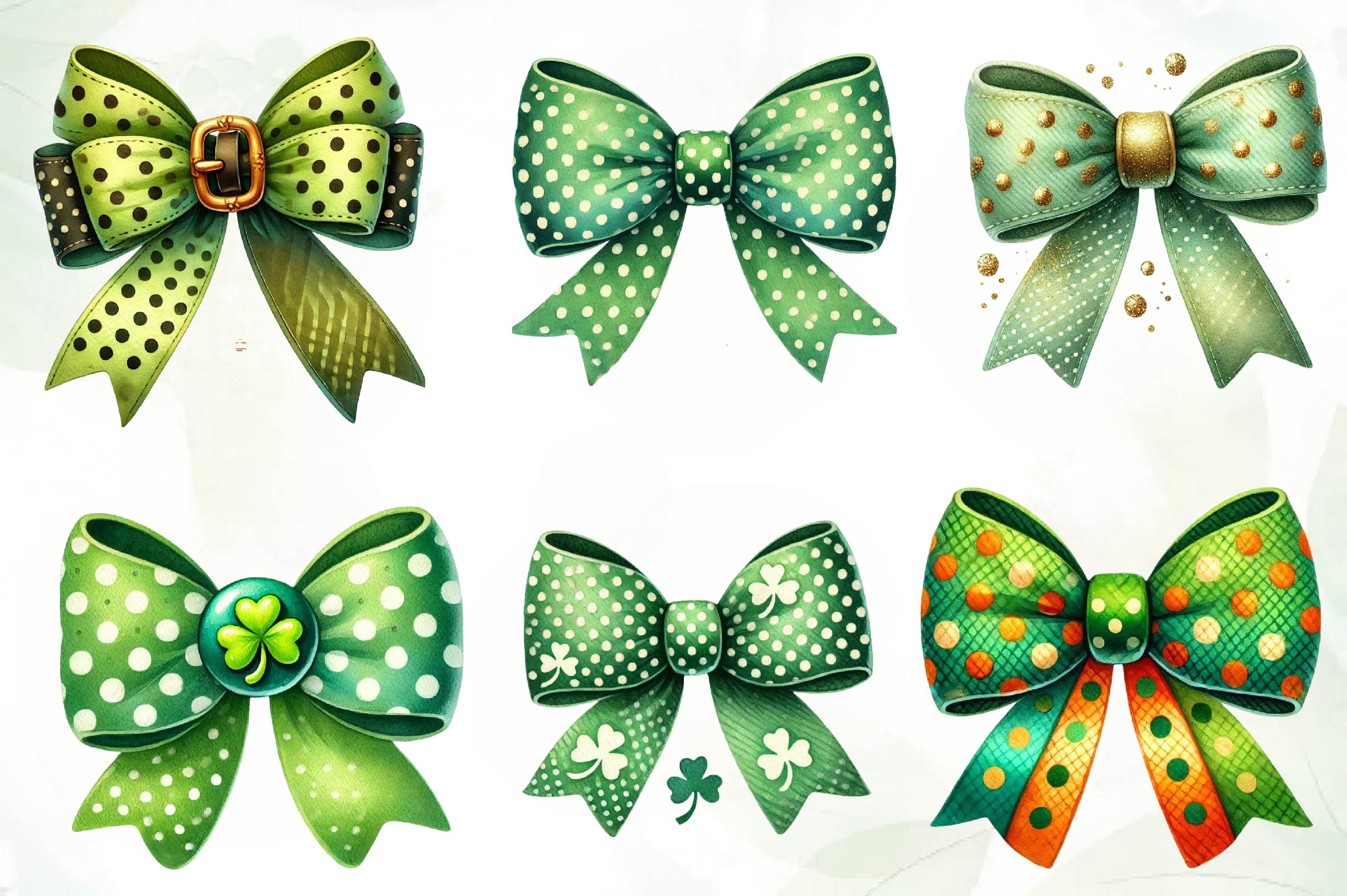 St Patricks Day Bow Clipart Bundle - CraftNest - Digital Crafting and Art