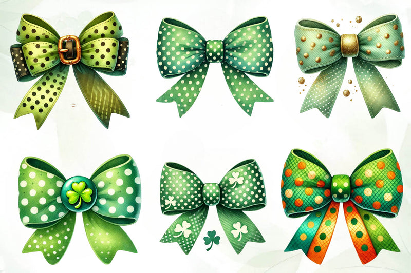 St Patricks Day Bow Clipart Bundle - CraftNest - Digital Crafting and Art