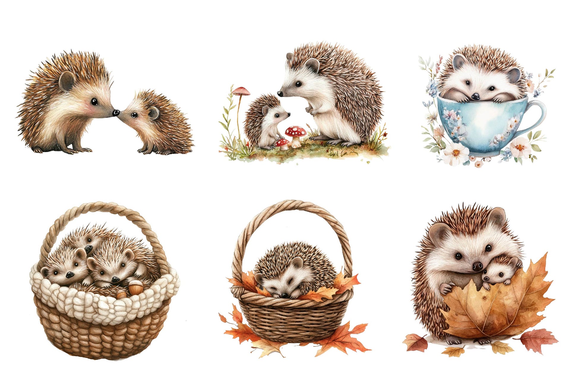 Hedgehog & Hoglet Clipart Bundle - CraftNest - Digital Crafting and Art