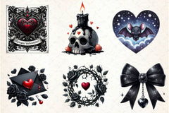 Gothic Valentine Clipart Bundle - CraftNest - Digital Crafting and Art