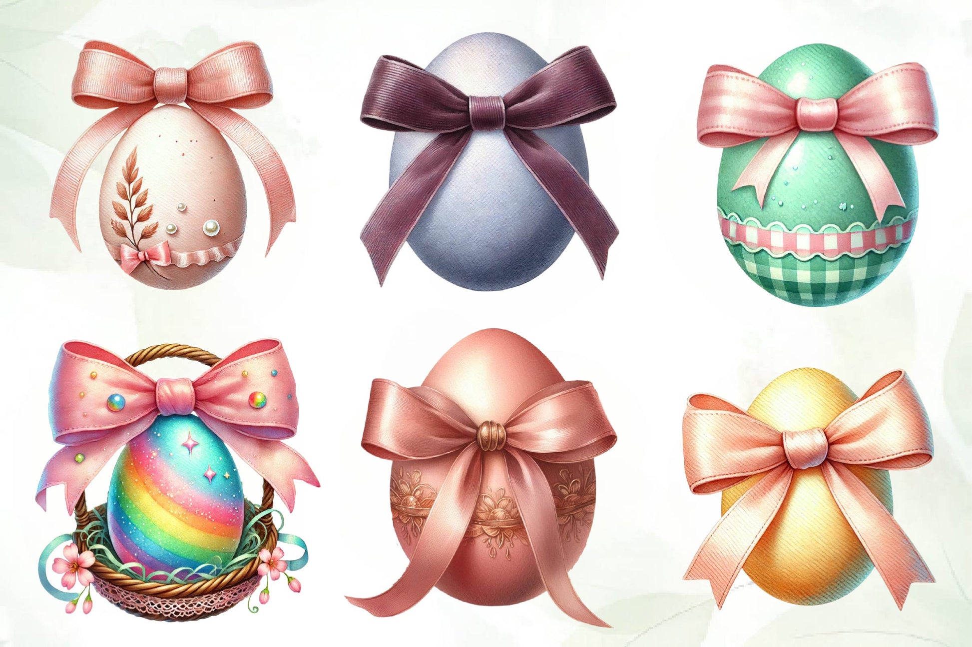 Easter Eggs Coquette Bow Clipart Bundle - CraftNest - Digital Crafting and Art