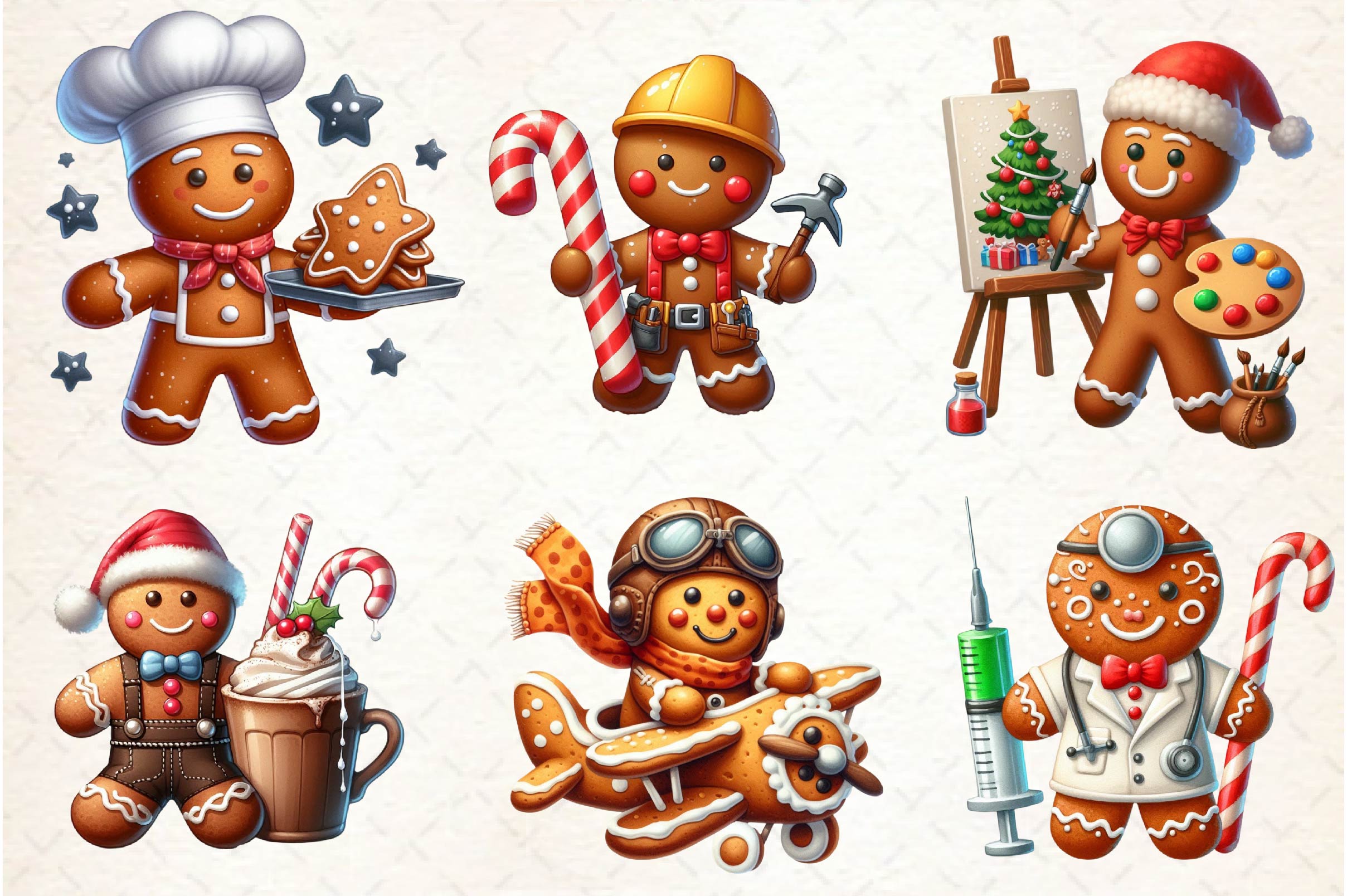 Christmas Gingerbread Jobs Clipart Bundle - CraftNest - Digital Crafting and Art