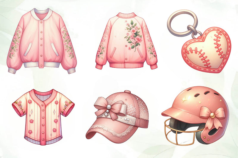 Coquette Baseball Clipart Bundle - CraftNest - Digital Crafting and Art