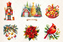 Yellow And Red Christmas Clipart Bundle - CraftNest - Digital Crafting and Art