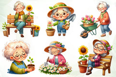 Gardening Grandma Clipart Bundle - CraftNest - Digital Crafting and Art