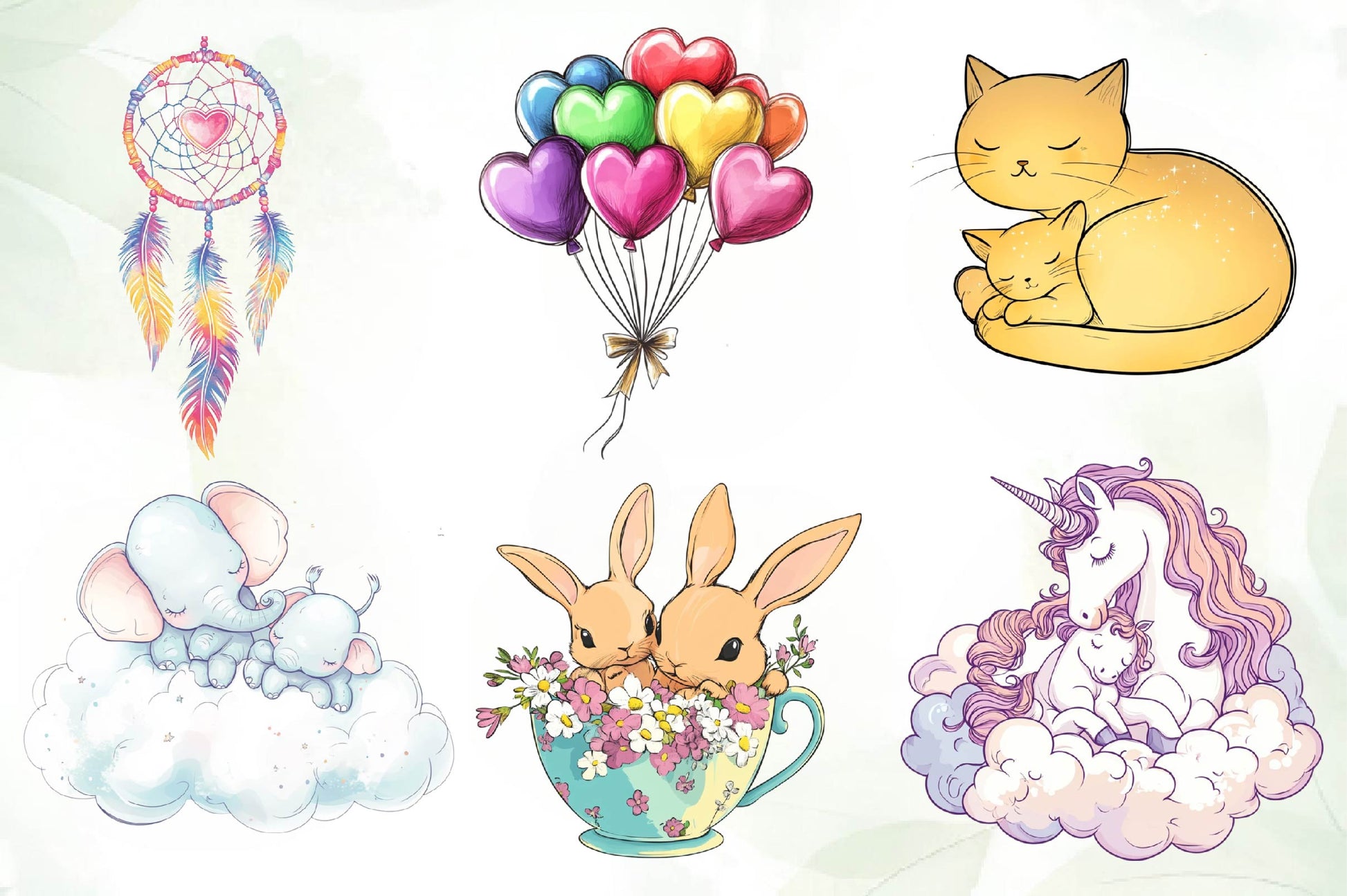 Whimsical Mothers Day Art Set Clipart Bundle - CraftNest - Digital Crafting and Art