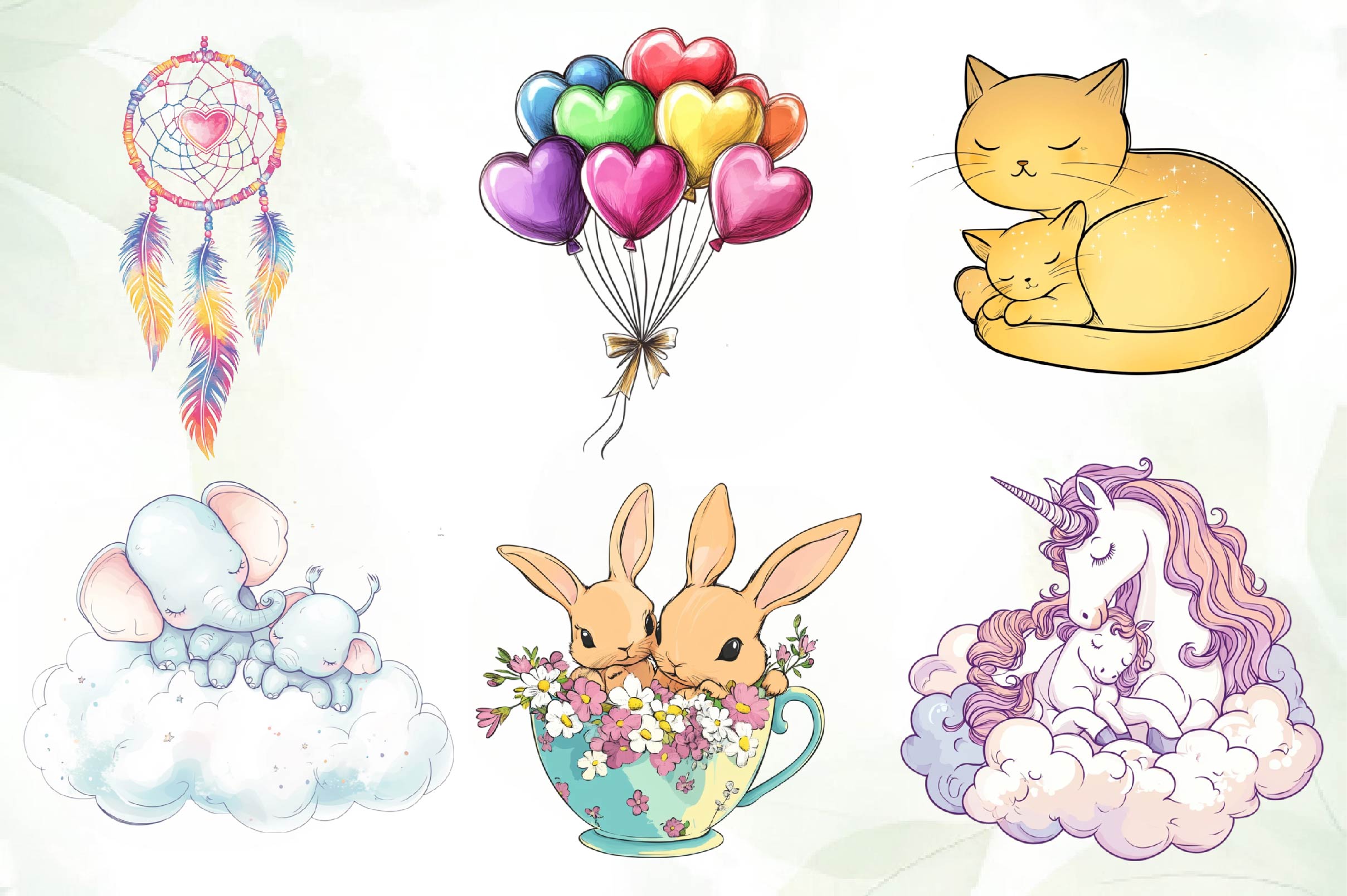 Whimsical Mothers Day Art Set Clipart Bundle - CraftNest - Digital Crafting and Art