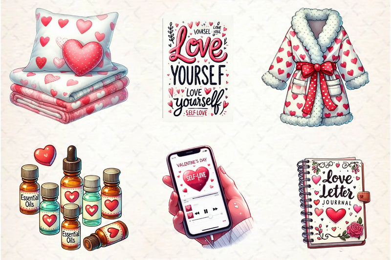 Valentine Self Care Clipart Bundle - CraftNest - Digital Crafting and Art