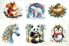 Christmas Light Animal Clipart Bundle - CraftNest - Digital Crafting and Art