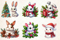 Woodland Christmas Bunny Clipart Bundle - CraftNest - Digital Crafting and Art
