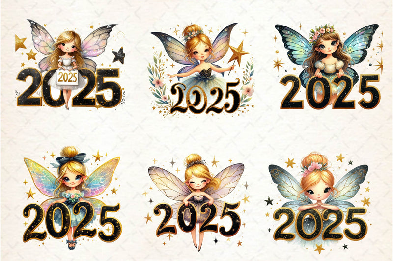 New Year Fairy Girls Clipart Bundle - CraftNest - Digital Crafting and Art