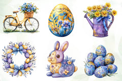 Purple Pastel Easter Clipart Bundle - CraftNest - Digital Crafting and Art