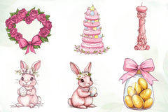 Pink Coquette Easter Clipart Bundle - CraftNest - Digital Crafting and Art