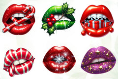 Lips Christmas Lips Holiday Lips Clipart Bundle - CraftNest - Digital Crafting and Art