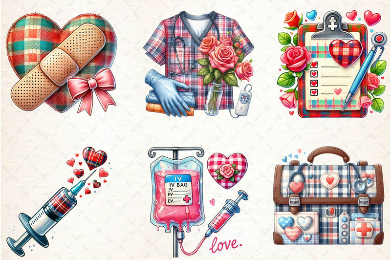 Nurse Valentine Clipart Bundle - CraftNest - Digital Crafting and Art
