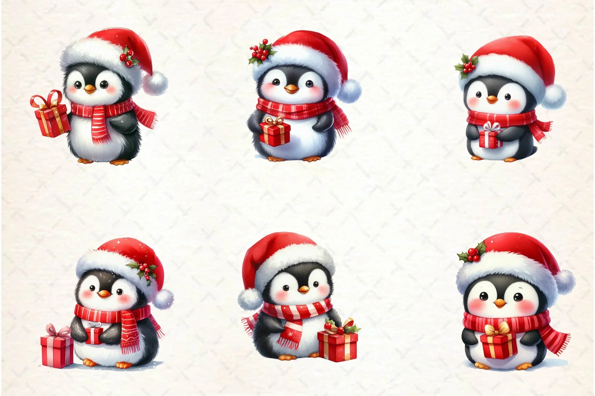 Cute Penguin Christmas Clipart Bundle - CraftNest - Digital Crafting and Art