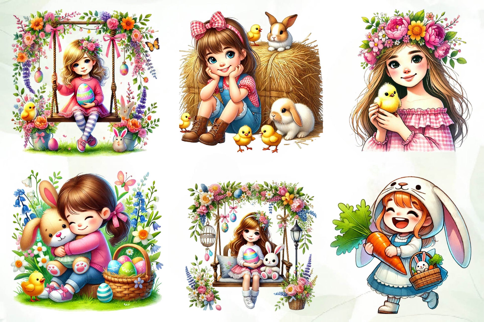 Easter Girls Clipart Bundle - CraftNest - Digital Crafting and Art