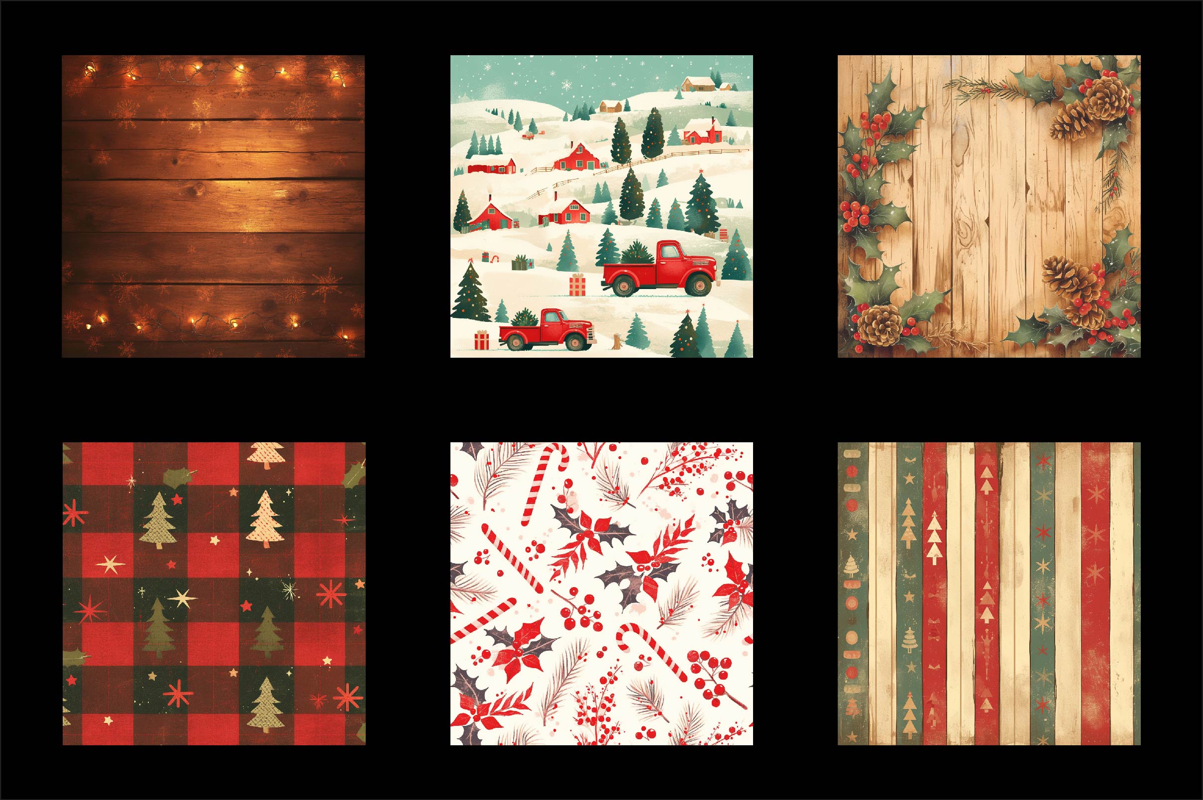 Country Christmas Digital Paper - CraftNest - Digital Crafting and Art