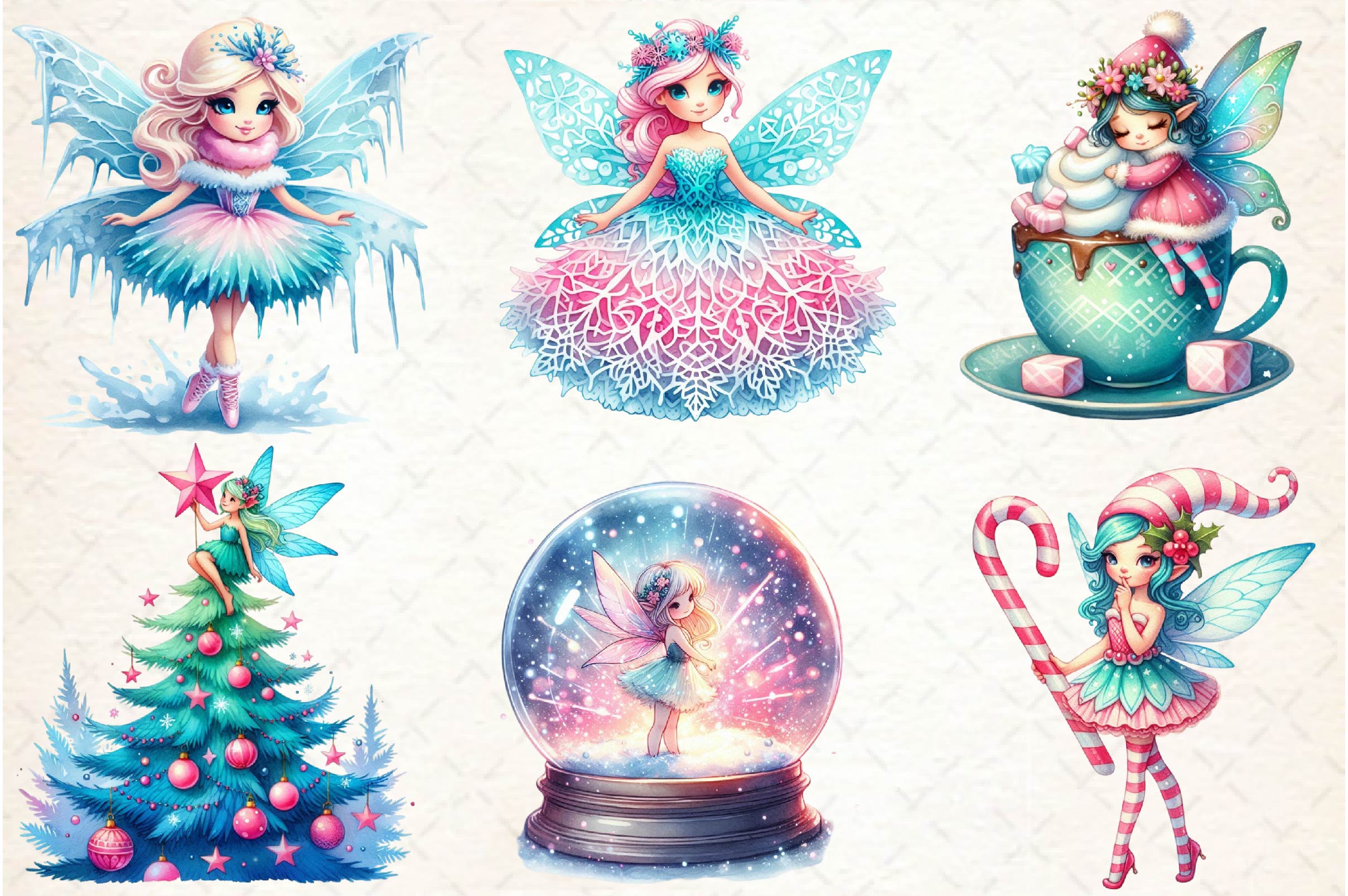 Christmas Winter Fairy Clipart Bundle - CraftNest - Digital Crafting and Art