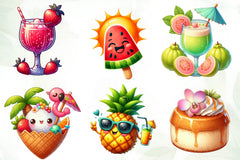 Summer Tropical Food Clipart Bundle - CraftNest - Digital Crafting and Art