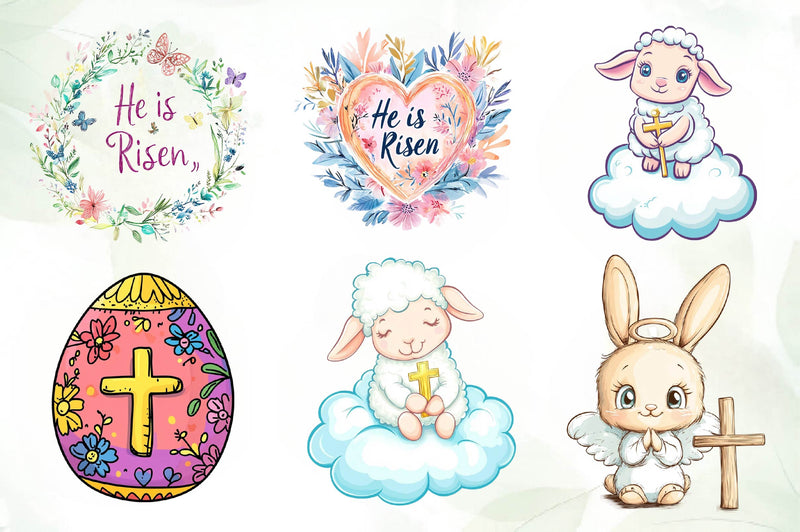 Cute Risen Easter Clipart Bundle - CraftNest - Digital Crafting and Art