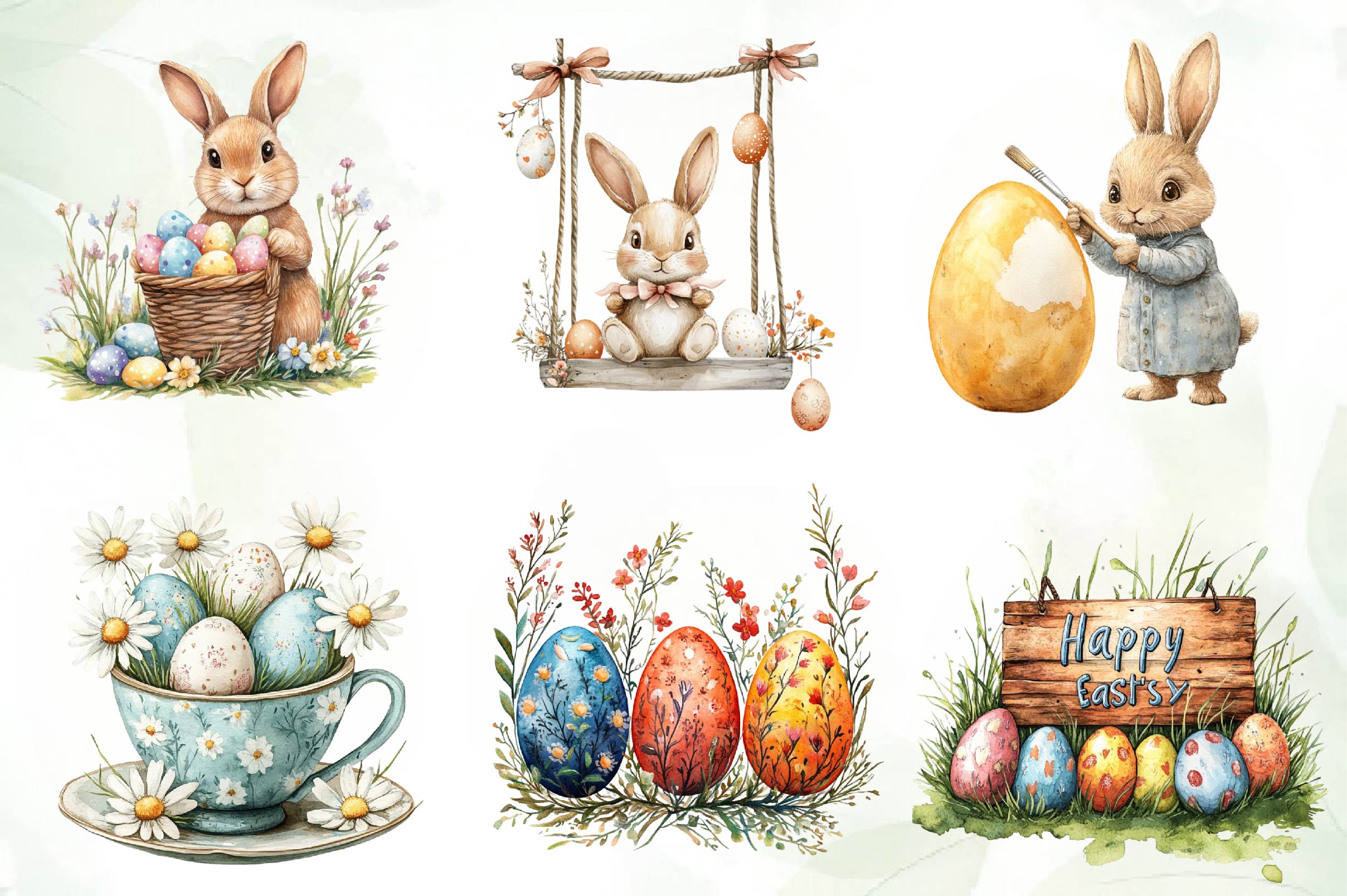 Colorful Easter Clipart Bundle - CraftNest - Digital Crafting and Art