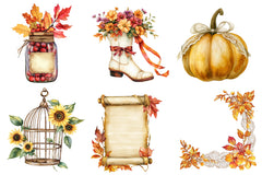 Beautiful Vintage Fall Clipart Bundle - CraftNest - Digital Crafting and Art
