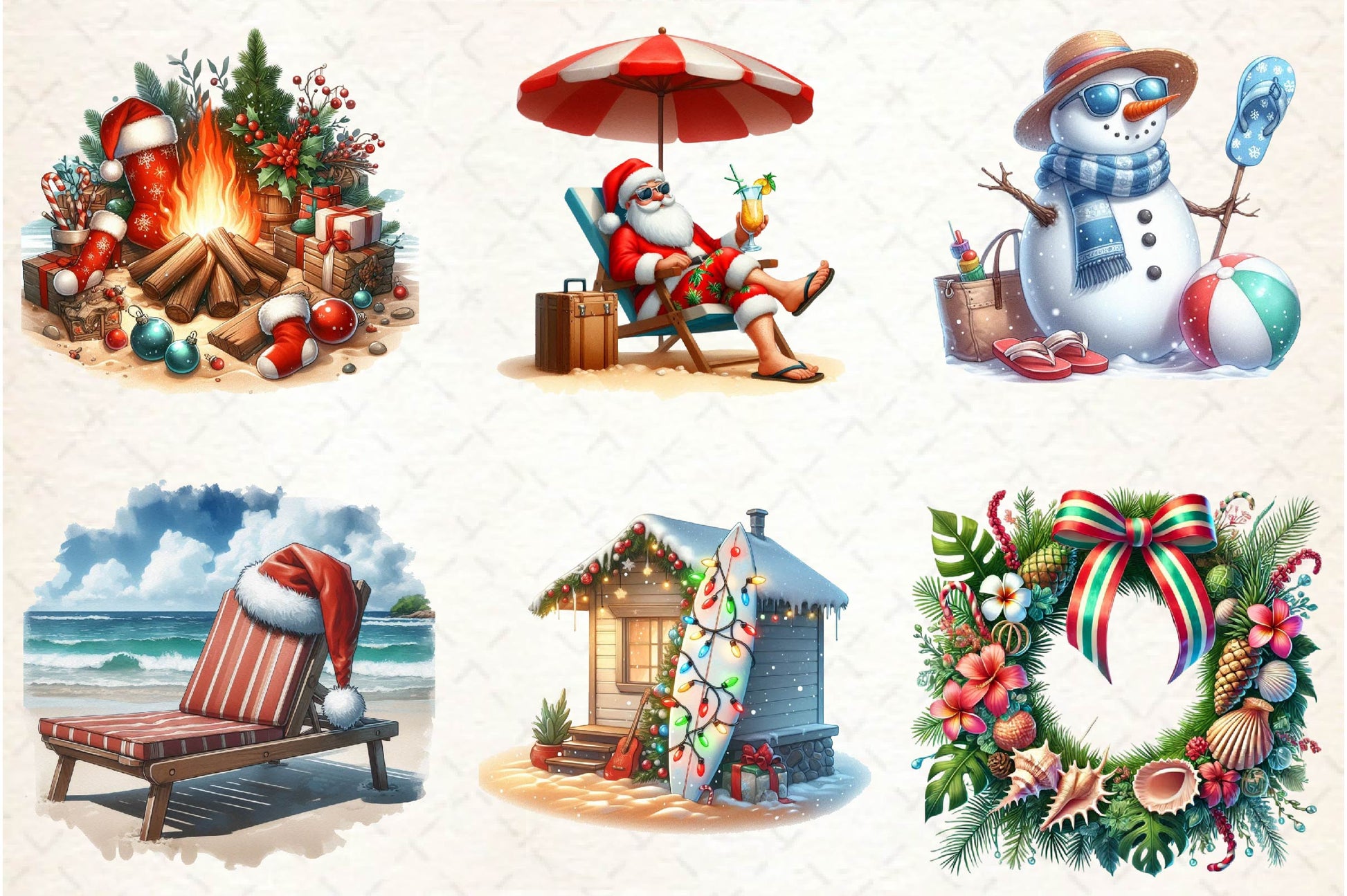Beach & Christmas Clipart Bundle - CraftNest - Digital Crafting and Art