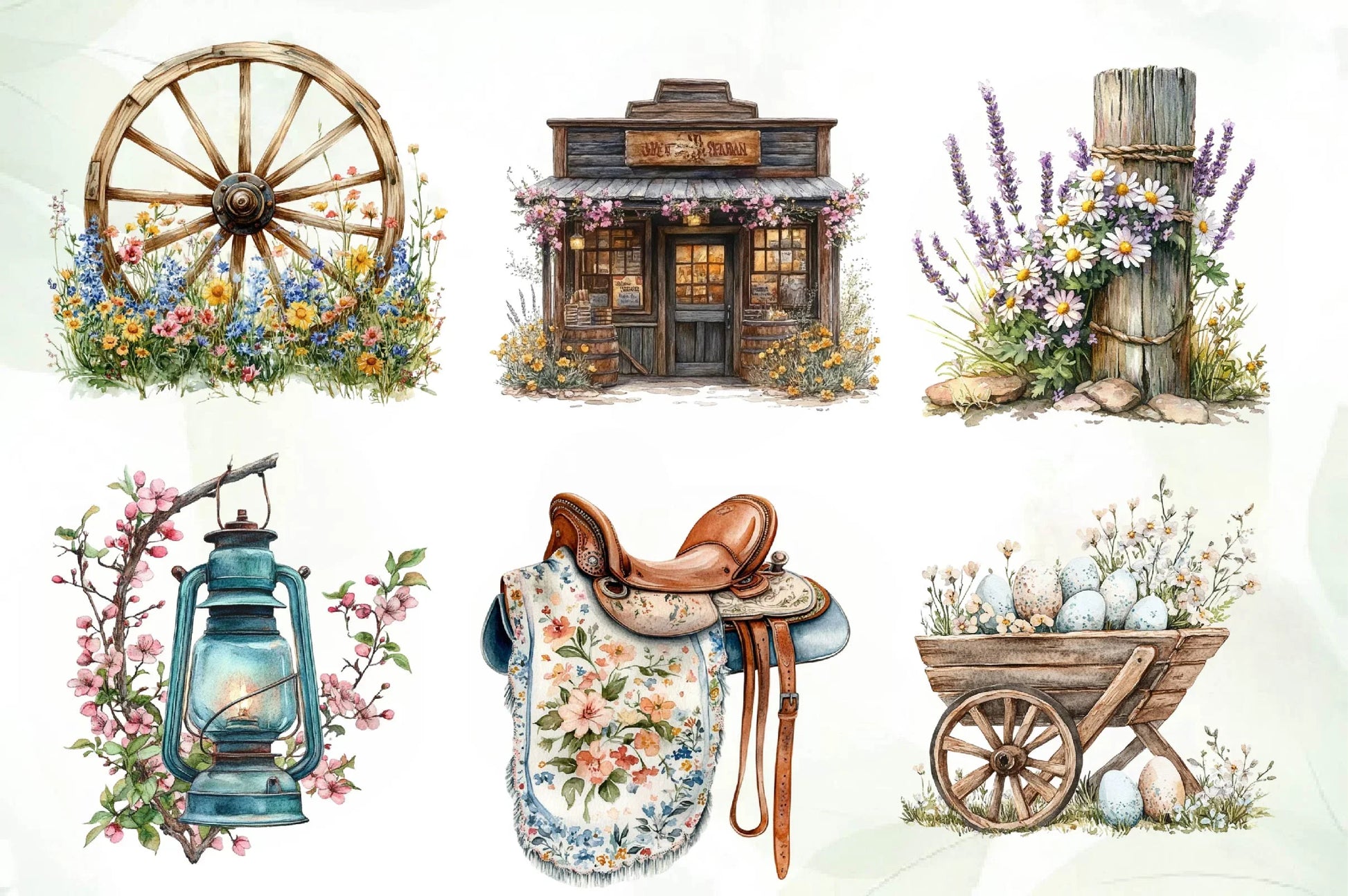 Western Spring Clipart Bundle - CraftNest - Digital Crafting and Art