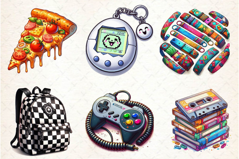 Nostalgic 90s Clipart Bundle - CraftNest - Digital Crafting and Art