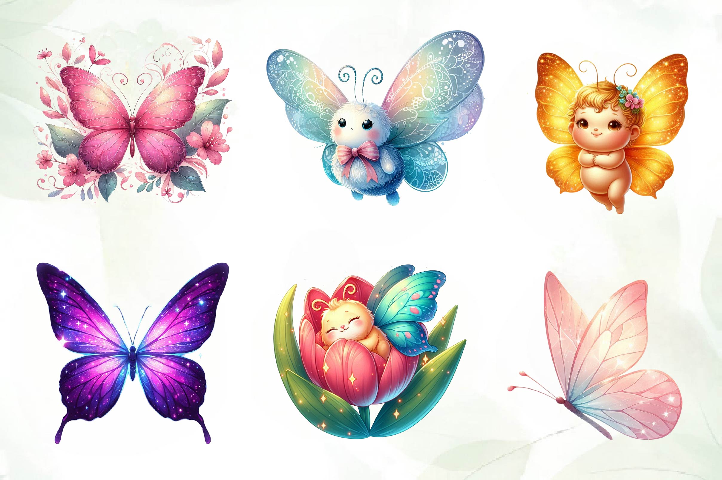 Adorable Butterfly Clipart Bundle - CraftNest - Digital Crafting and Art