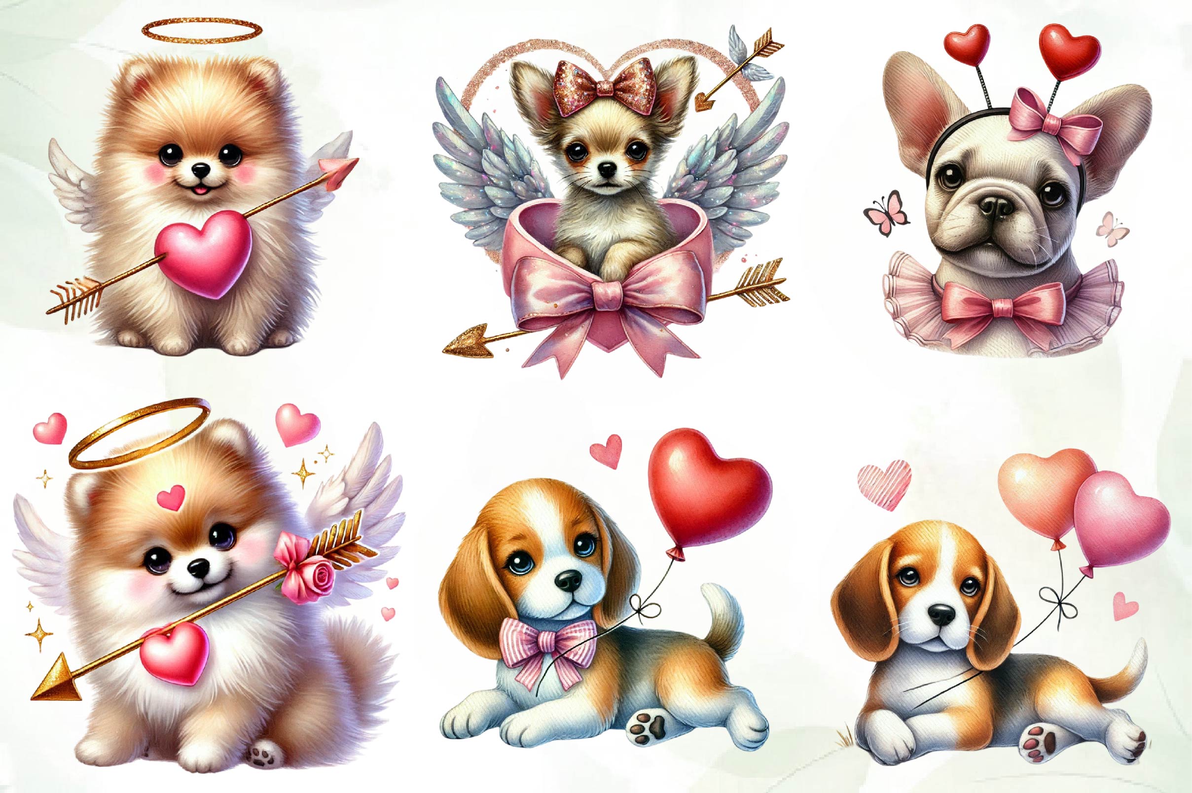 Dogs Cupid Valentines Day Clipart Bundle - CraftNest - Digital Crafting and Art