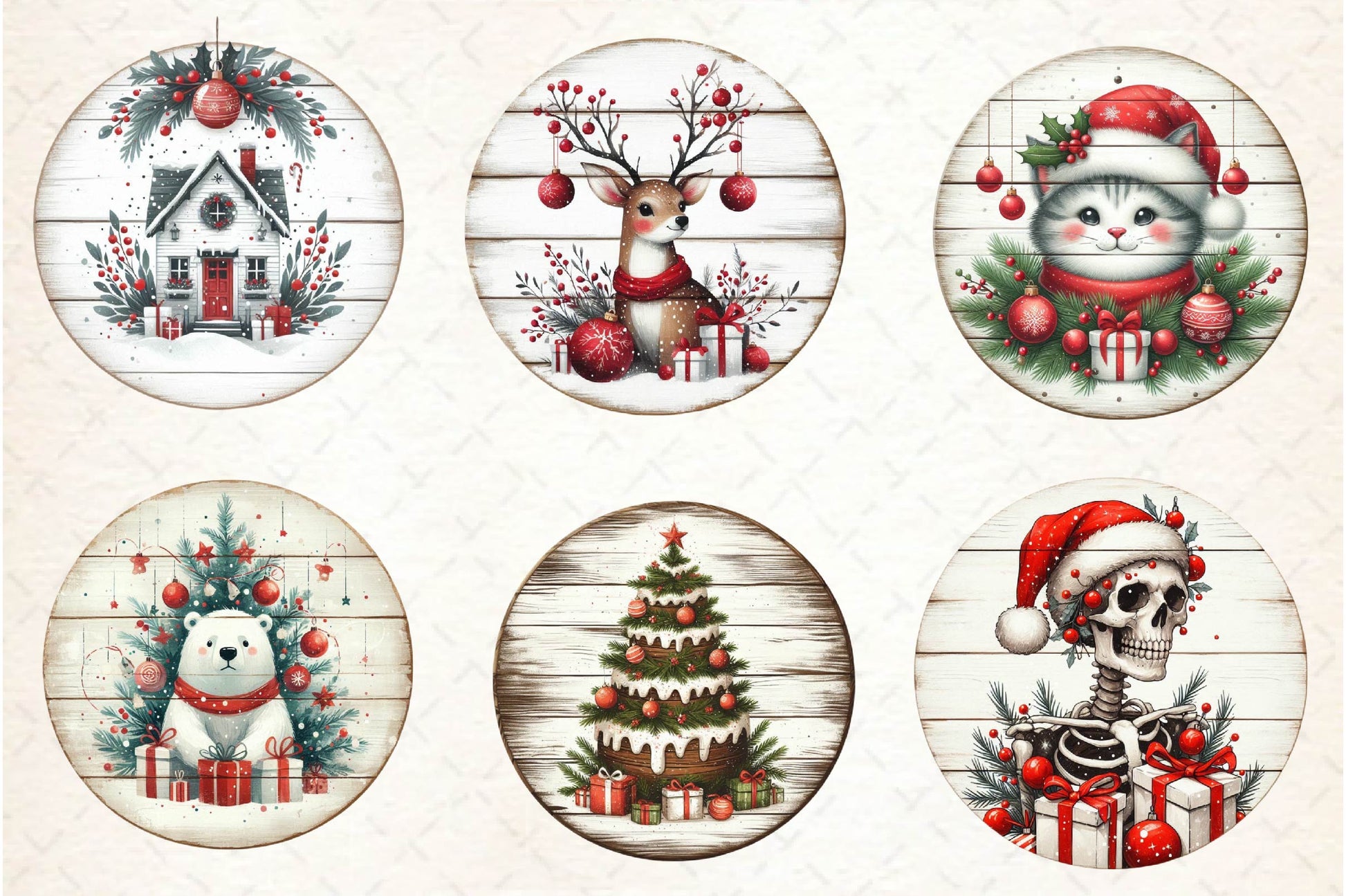 Vintage Christmas Ornaments Clipart Bundle - CraftNest - Digital Crafting and Art