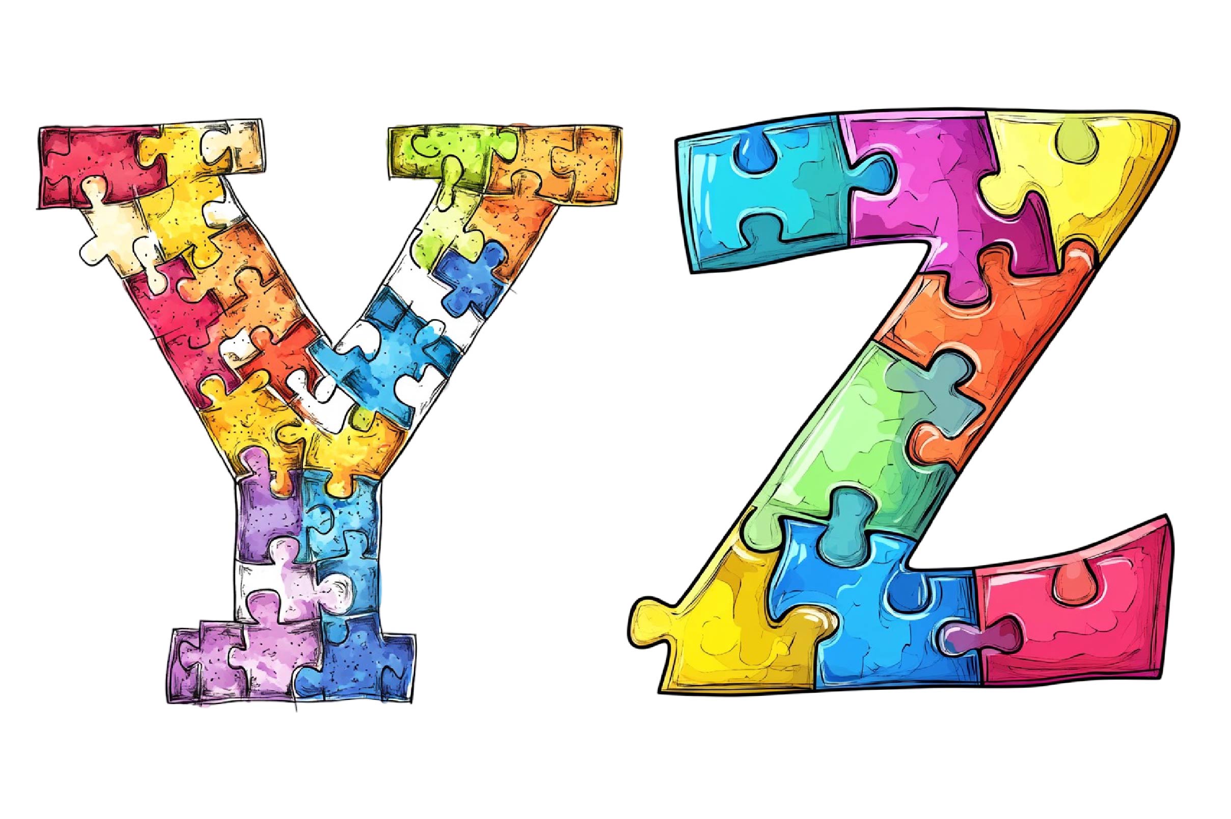 Autism Alphabet Clipart Bundle - CraftNest - Digital Crafting and Art