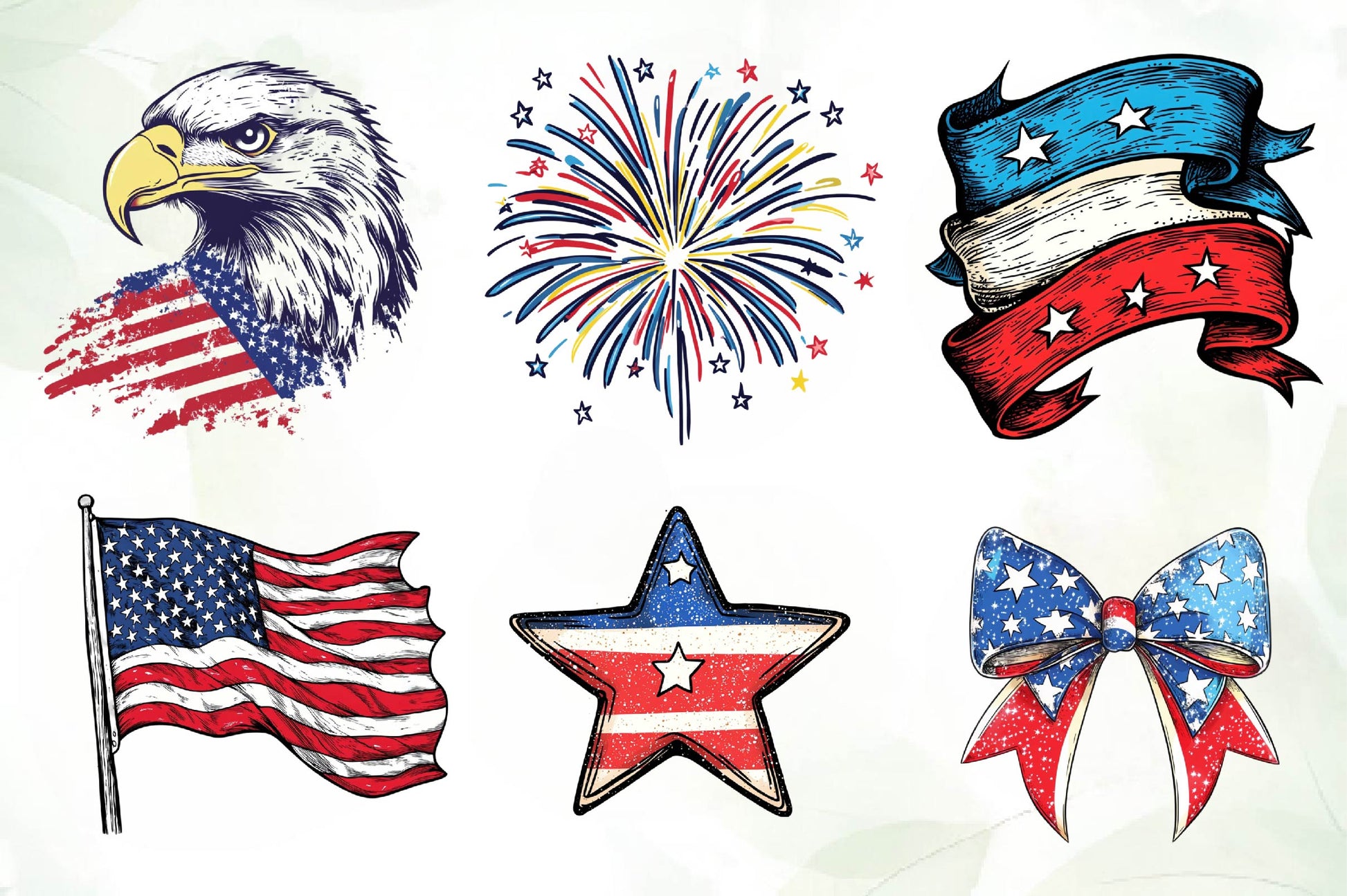 Patriotic Stars & Stripes Clipart Bundle - CraftNest - Digital Crafting and Art