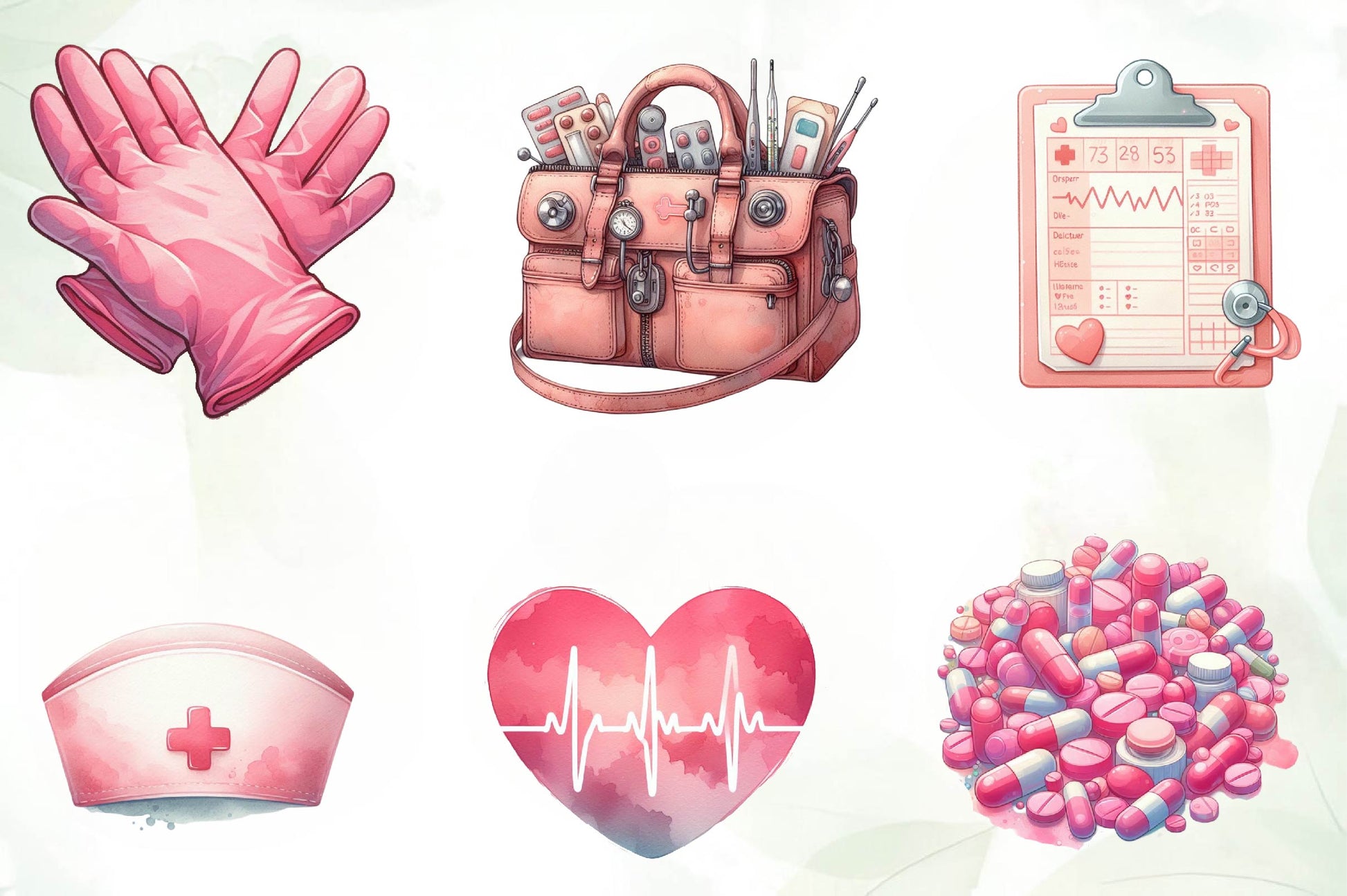 Pink Medical Clipart Bundle - CraftNest - Digital Crafting and Art
