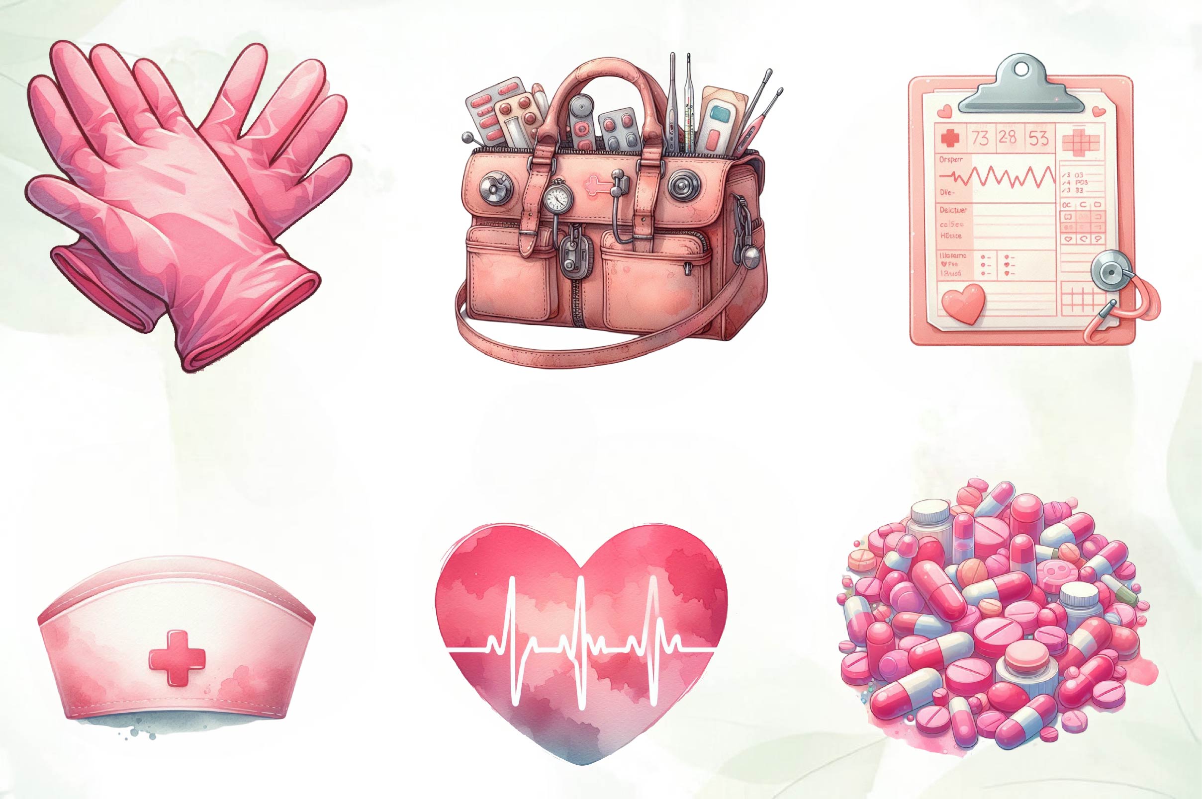 Pink Medical Clipart Bundle - CraftNest - Digital Crafting and Art