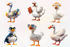 Blocky Style Funny Goose Clipart Bundle - CraftNest - Digital Crafting and Art