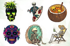 Summer Gothic Skull Clipart Bundle - CraftNest - Digital Crafting and Art