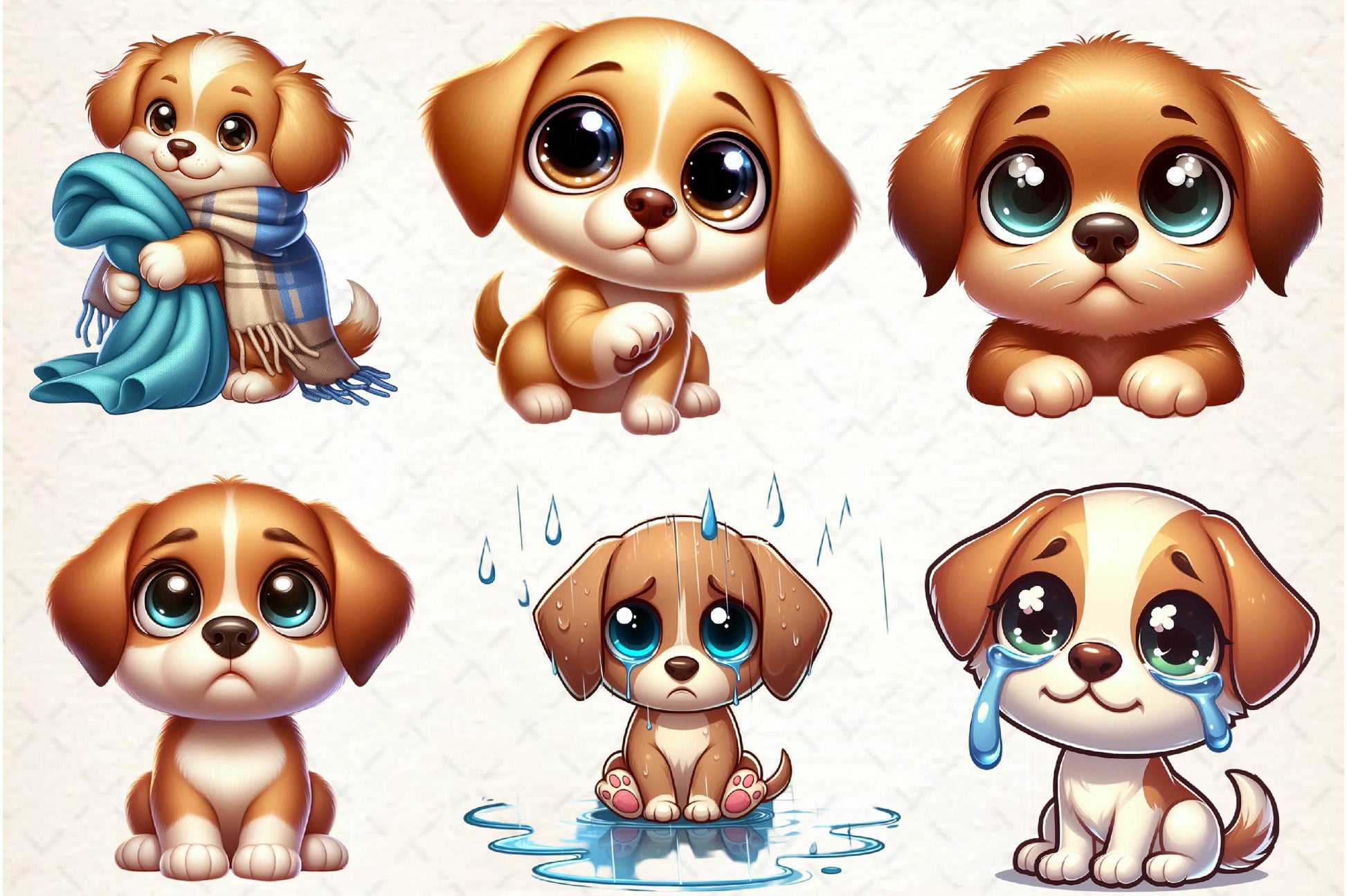 Cute And Emotional Dog Clipart Bundle - CraftNest - Digital Crafting and Art