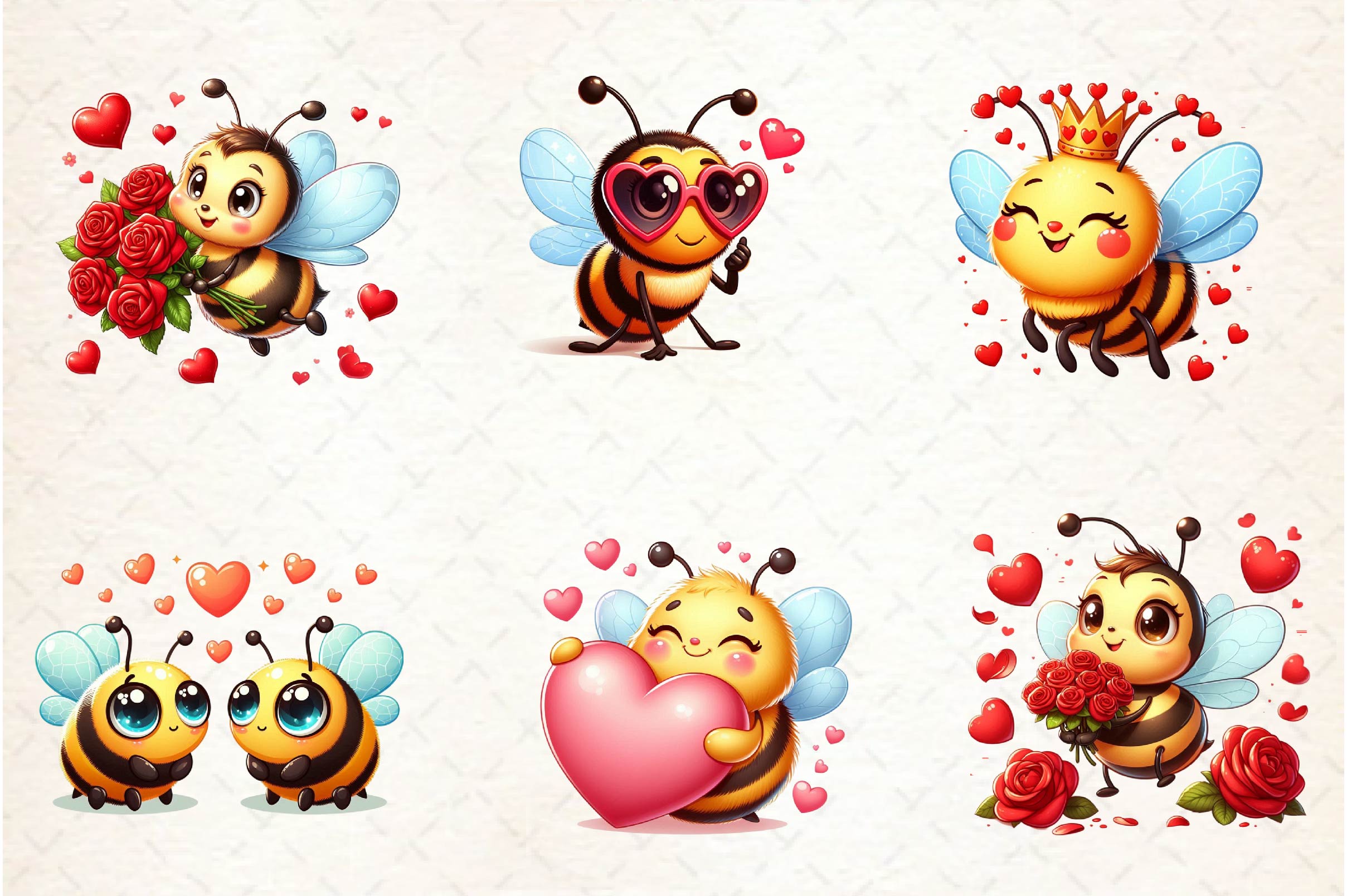 Bee Valentine's Day Clipart Bundle - CraftNest - Digital Crafting and Art