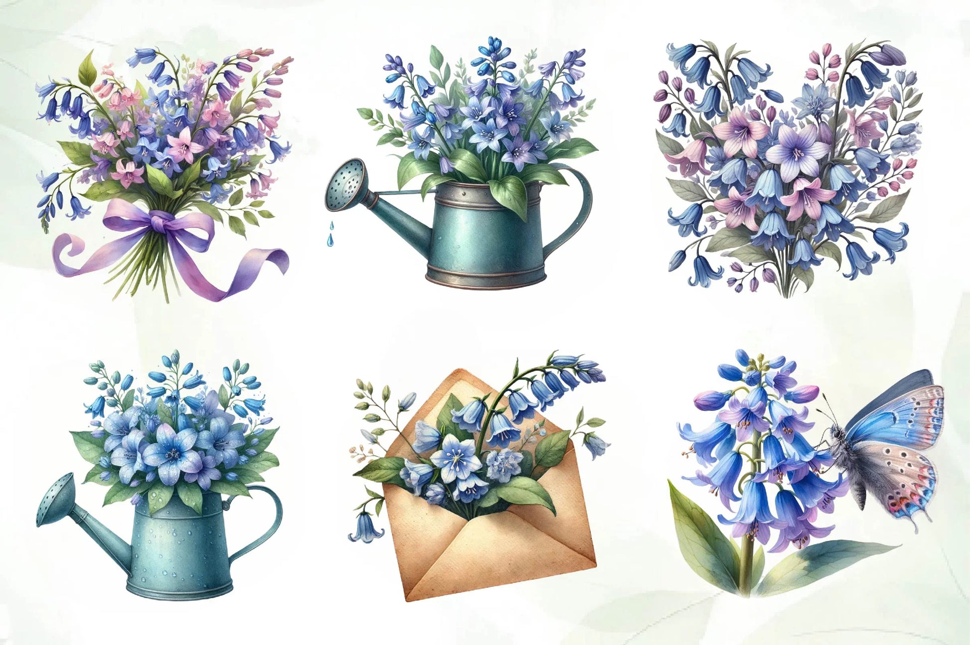 Spring Virginia Bluebells Flower Clipart Bundle - CraftNest - Digital Crafting and Art
