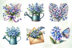 Spring Virginia Bluebells Flower Clipart Bundle - CraftNest - Digital Crafting and Art