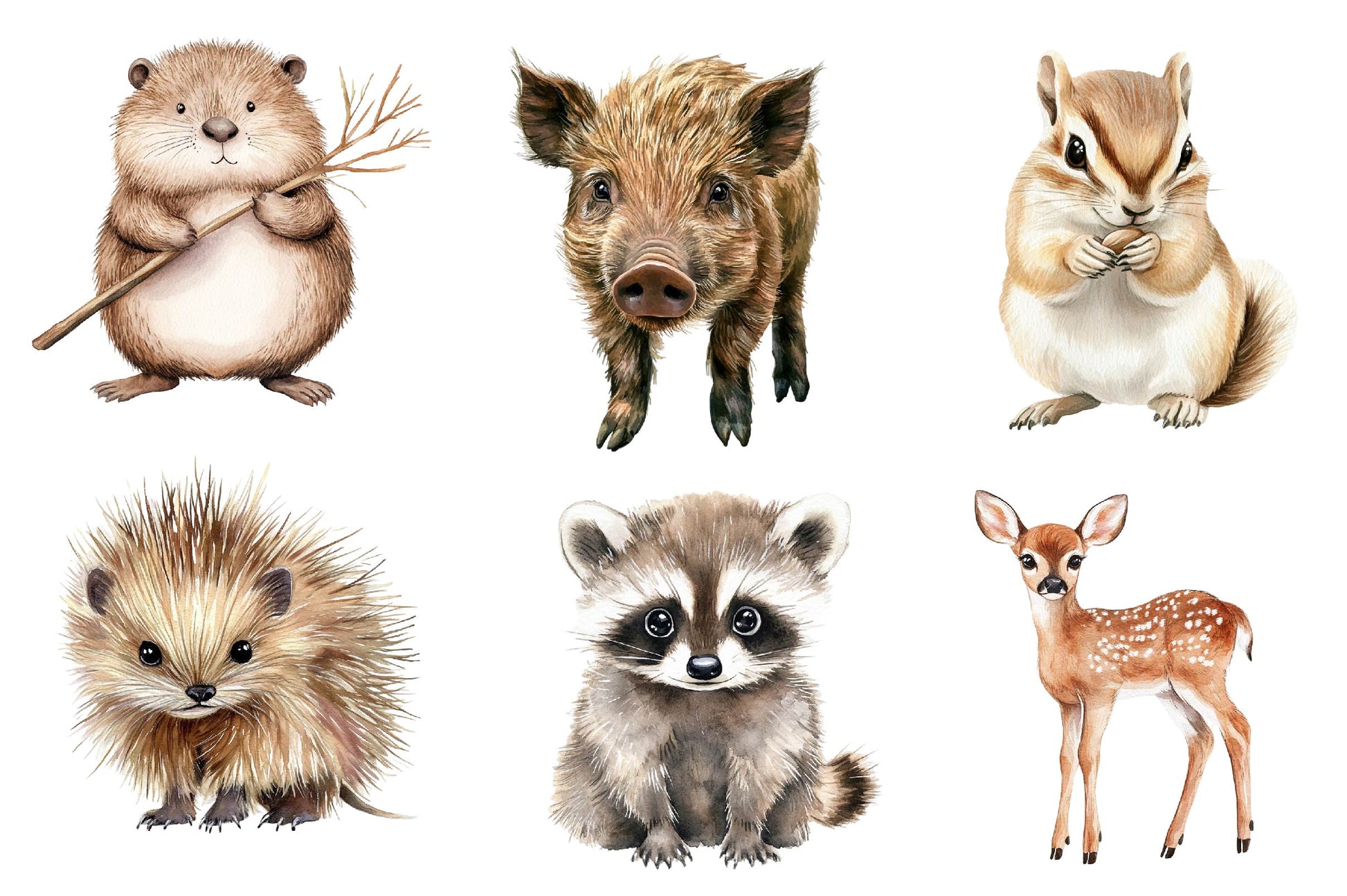 Woodland Forest Animals Clipart Bundle 2 - CraftNest - Digital Crafting and Art