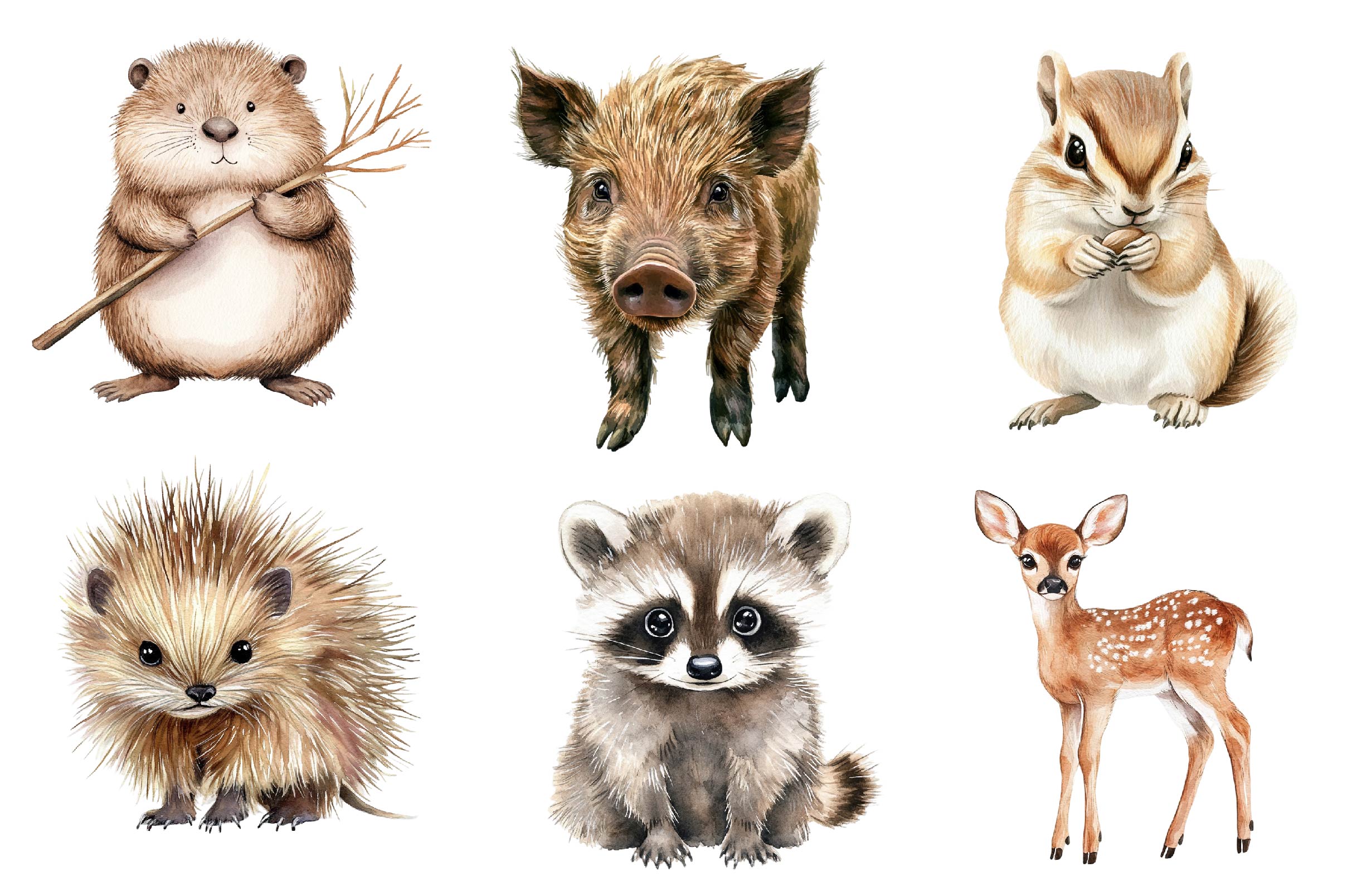 Woodland Forest Animals Clipart Bundle 2 - CraftNest - Digital Crafting and Art