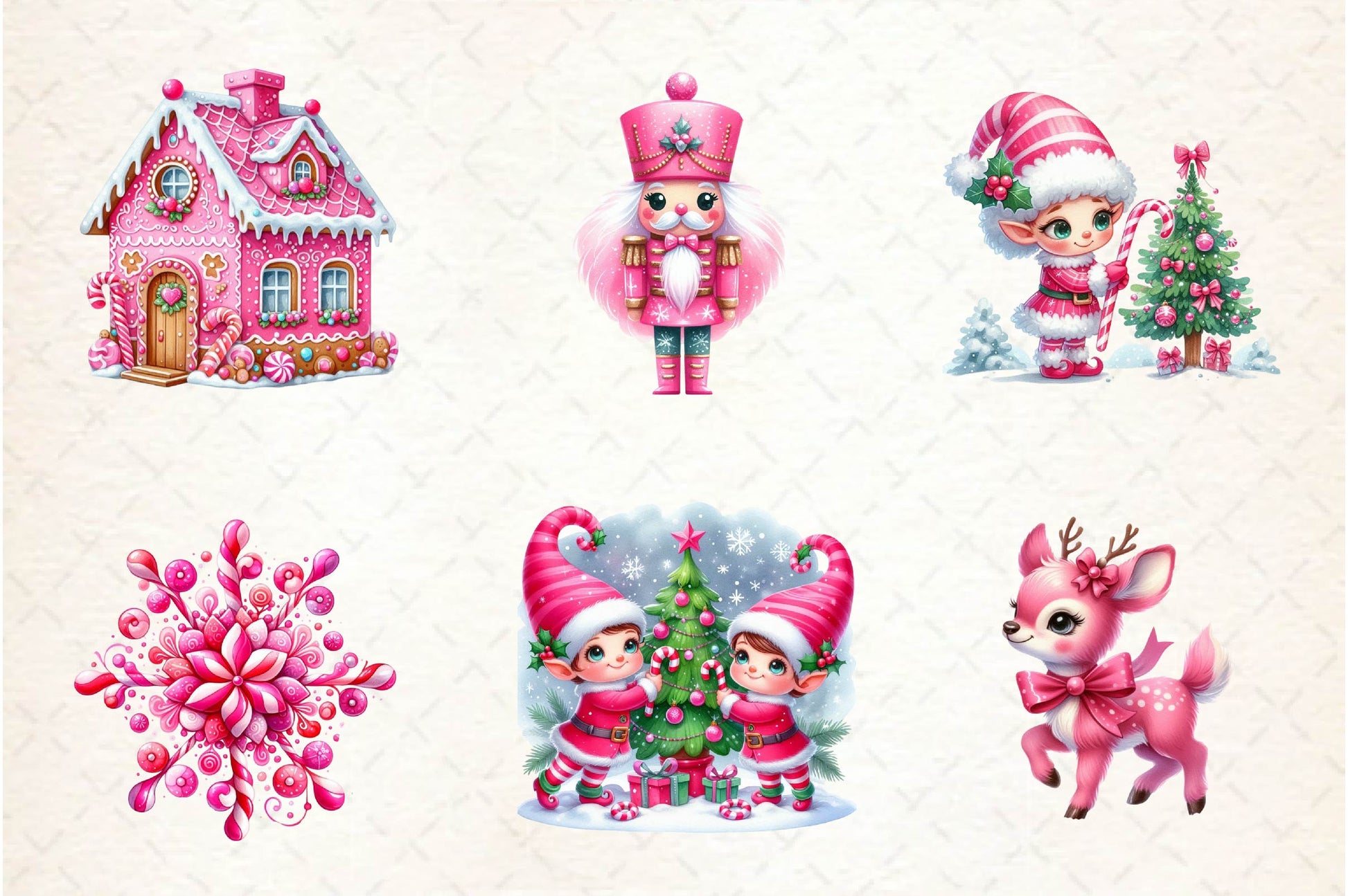 Exquisite Pink Christmas Wonderland Clipart Bundle - CraftNest - Digital Crafting and Art